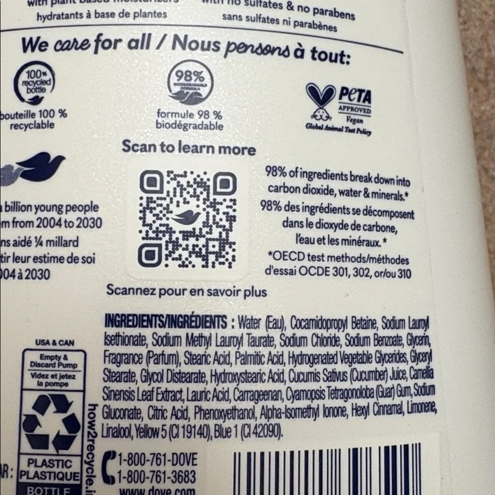 Dove body wash